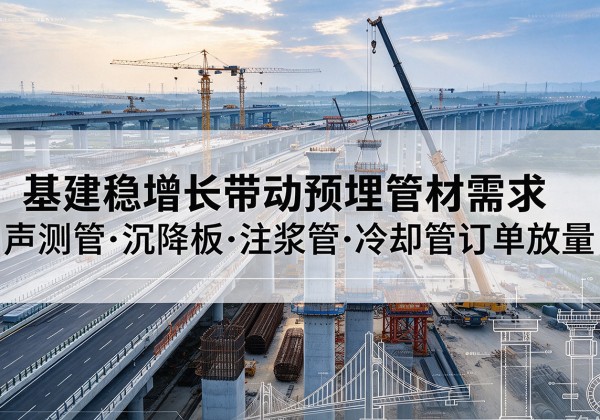 怀宁基建稳增长带动预埋监测管材需求，声测管、沉降板、注浆管订单持续放量
